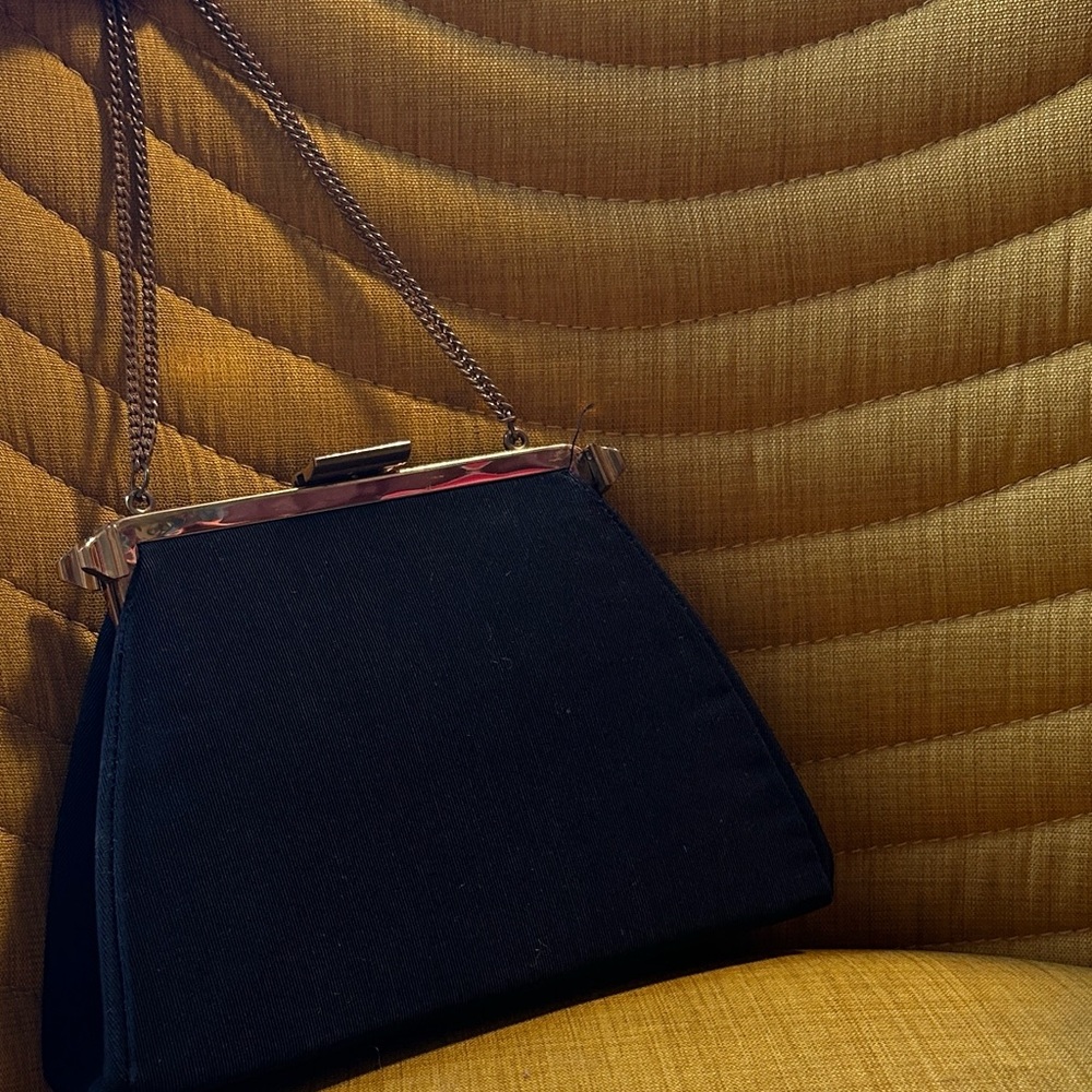 Rare Vintage 1950s Edwards Bag, Convertible Gold and Black Evening Purse - Picture 14 of 16